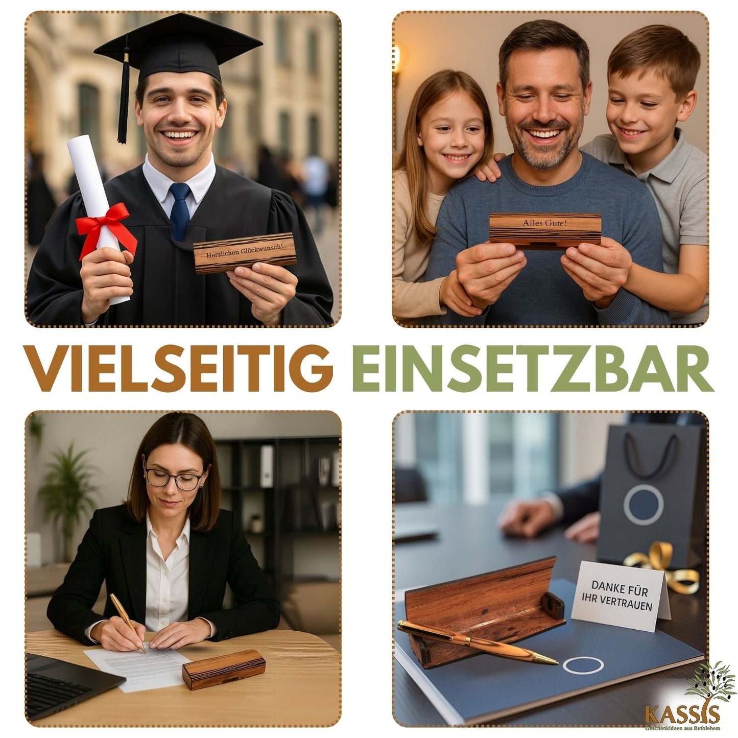 Kugelschreiber in Holzschachtel mit Gravur "Alles Gute"