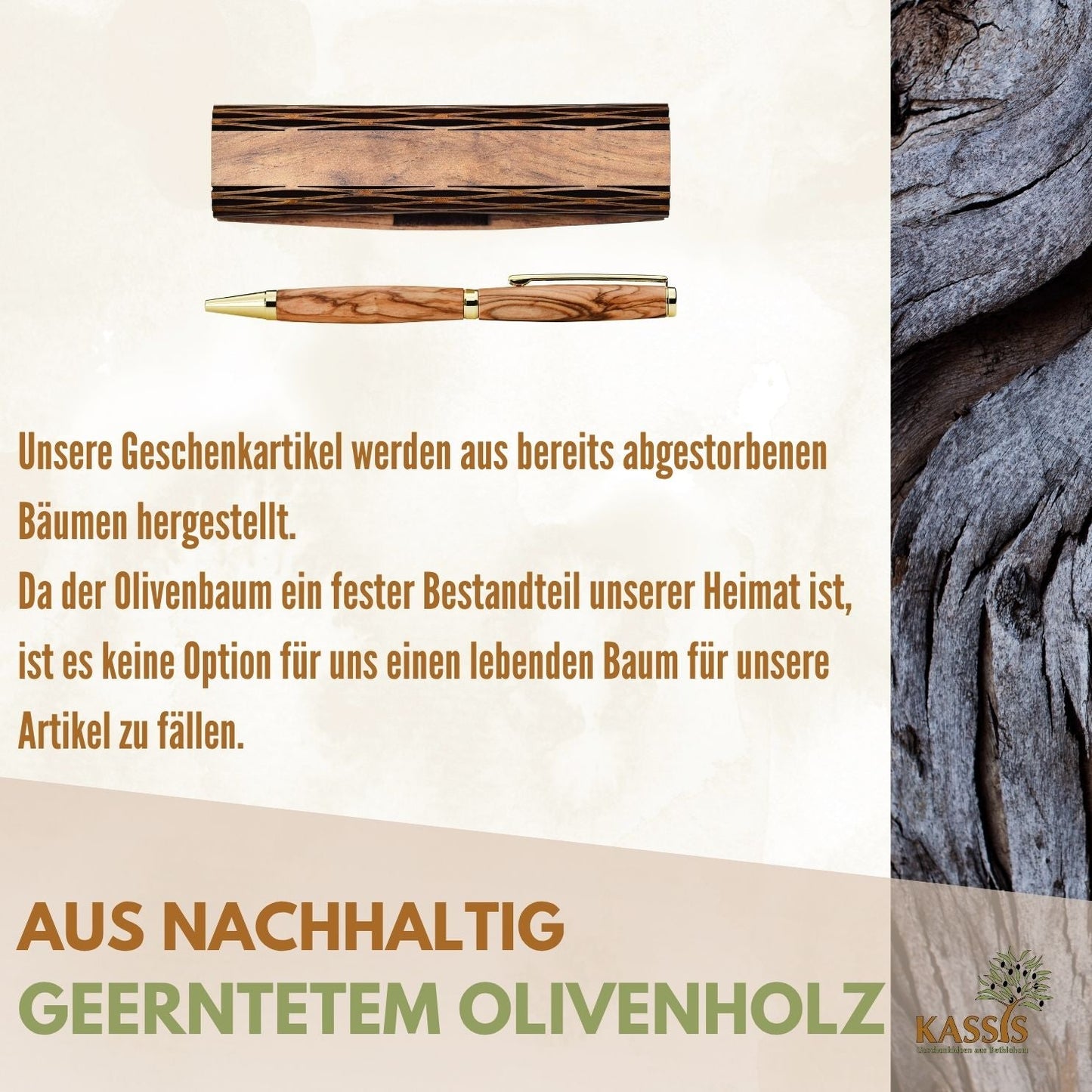 Kugelschreiber in Holzschachtel mit Gravur "Alles Gute"